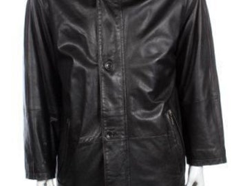 BUGATTI - Made in Germany Black Lamb Leather Stylish Elegant Business Coat, Removable Liner, size L