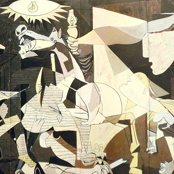 GUERNICA 1937 Pablo Picasso GOBELIN, Tapisserie Point de Croix, Rare BRODERIE Faite Main, Icône de Pièce