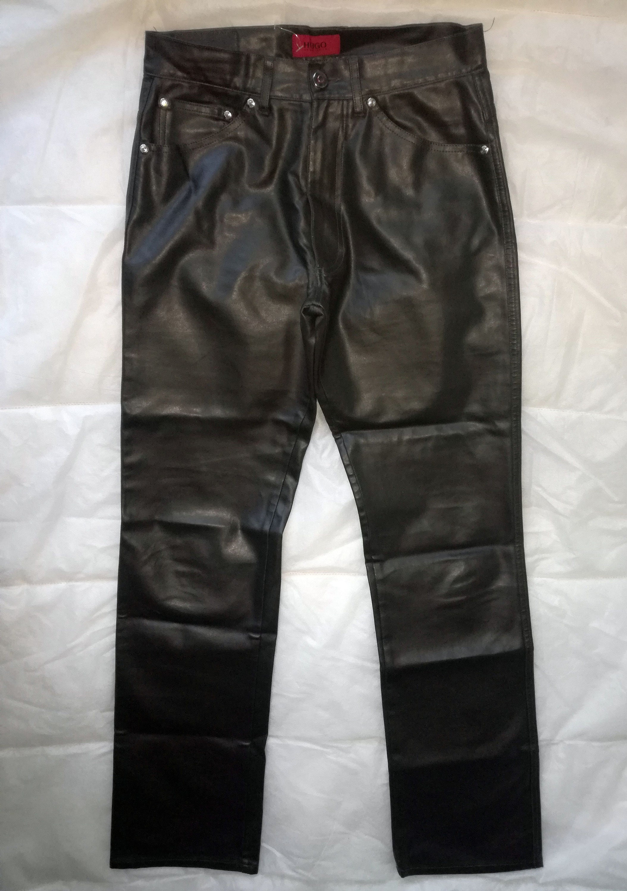 Hugo boss leather pants sale
