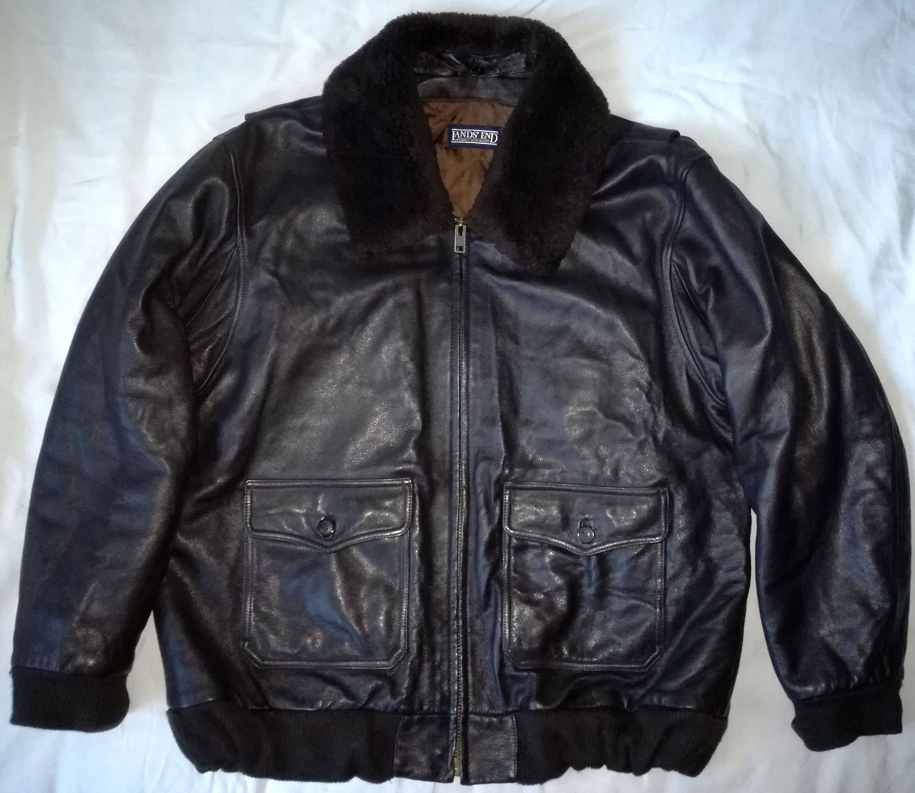 Leather Monogram Bomber Jacket | Size 48