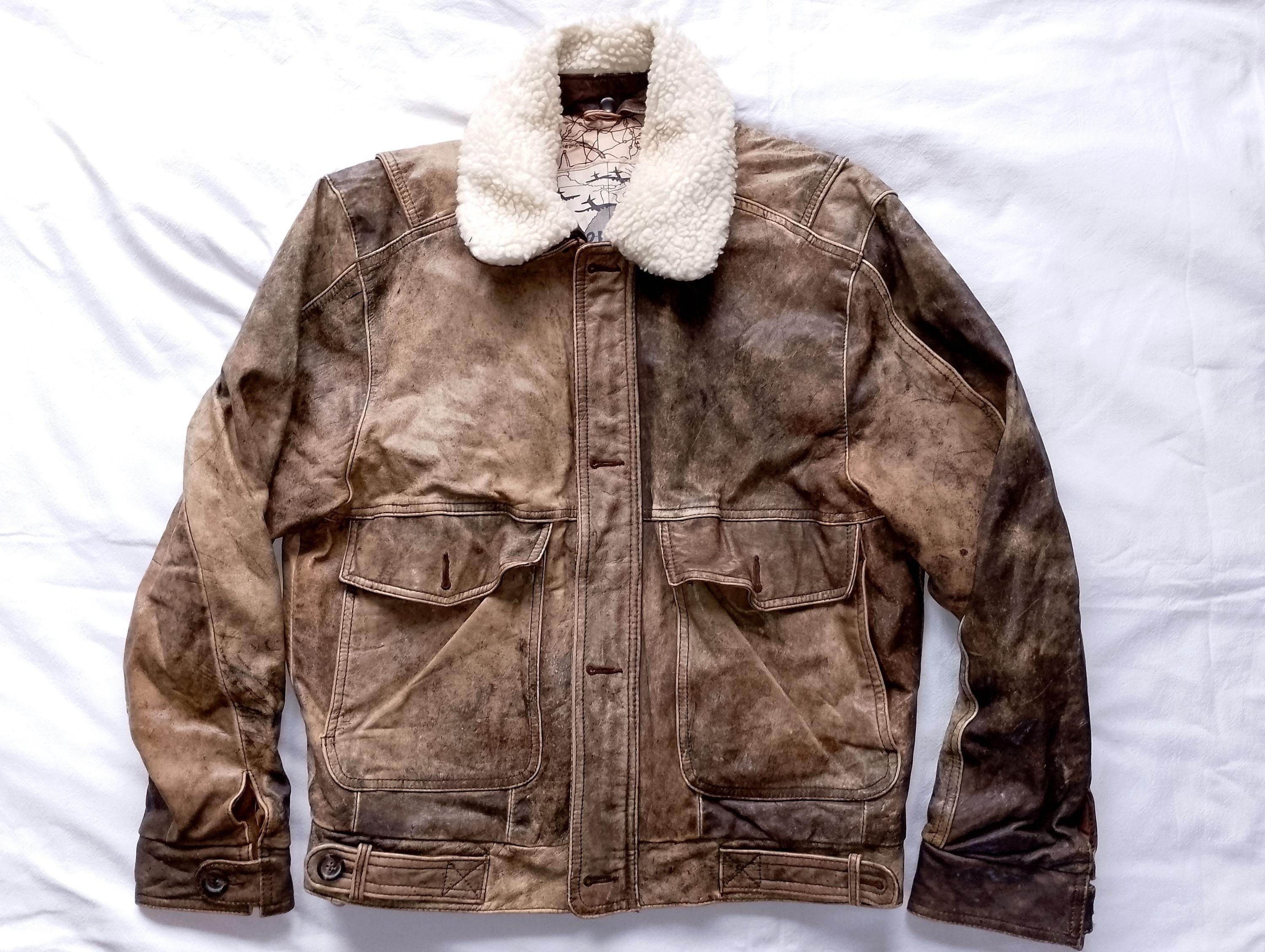 70s BURMA RUN Type G-1 Aviator Flight Pilot Distressed Soft