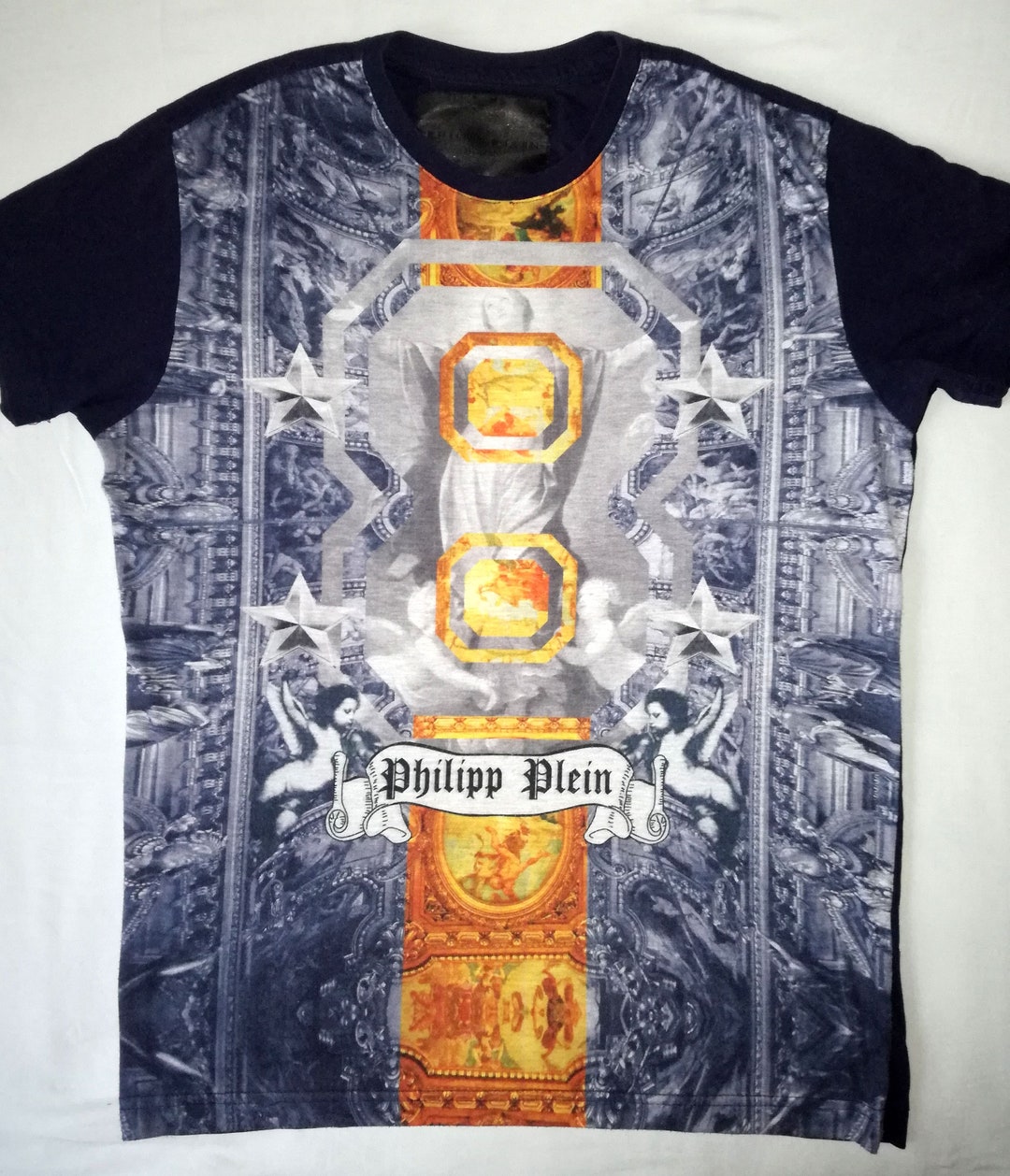 Tシャツ・カットソー PHILIPP PLEIN TARTAN PATTERN SHIRT (AABCMRP1837_PTE003N02) Philipp Plein men's cotton T-shirt with smile print