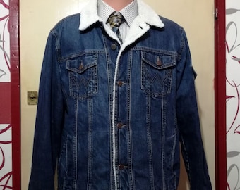 Vtg 70s Wrangler 74126NV No-fault Denims 14oz Trucker Jean
