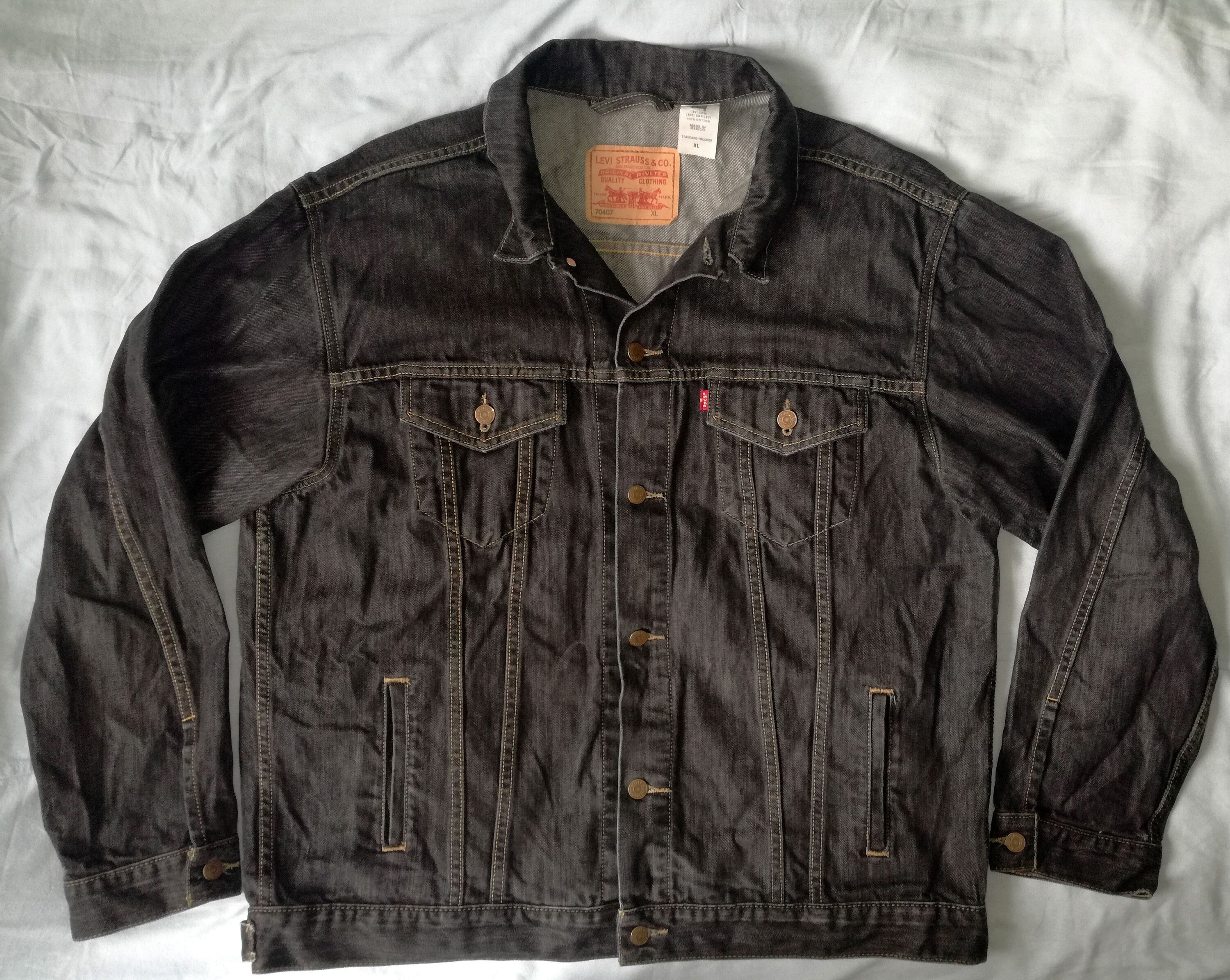levis black denim jacket vintage