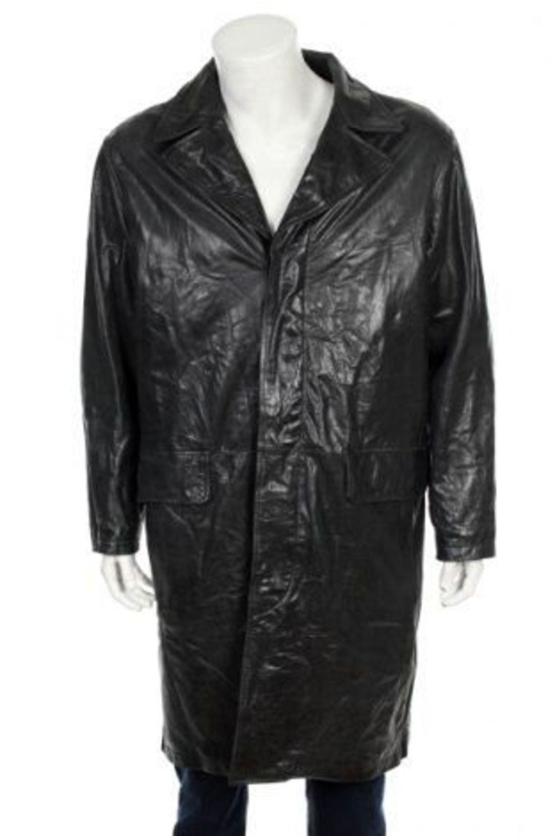 Andrew Marc New York Vintage Dark Green Long Leather Jacket Coat Us Size M 52