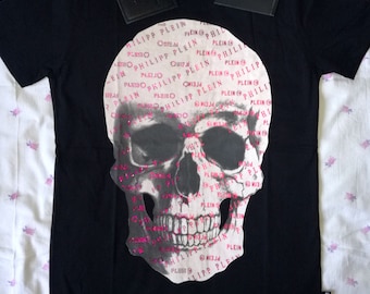 PHILIPP PLEIN Switzerland NwT Authentic Original Cotton & Lycra T-Shirt Skull Front, Size S