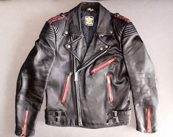 【KT1001】 ECHTES LEDER 革ジャン 54 Vintage Echtes Leder Echt Leer Leather Motorcycle Jacket