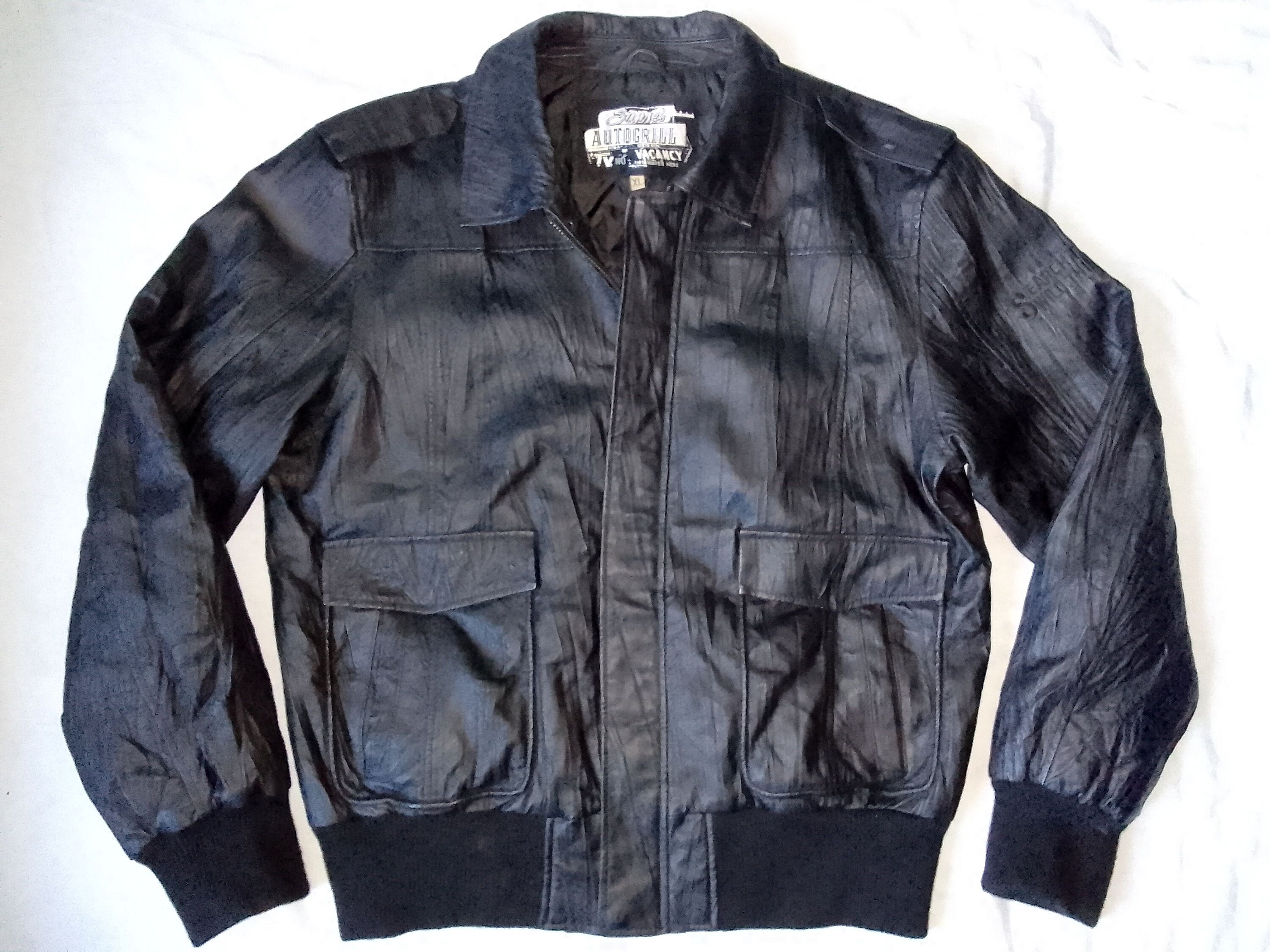 レザーTYPE A-2 黒 usa air force 繁く orchard m/c