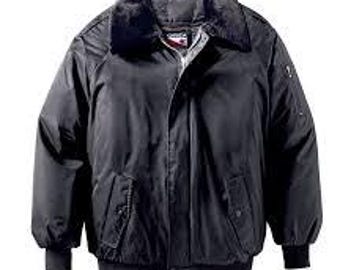 VINTIKA MA1 Flight Bomber Jacket Padded Vintage Stonewashed Warm Insulated Coat - Black