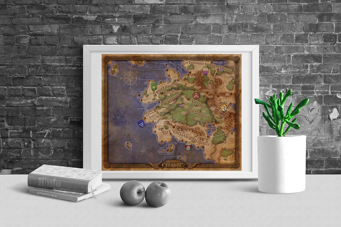 Pillars of Eternity map world of Eora Eastern Reach of Eora Etsy
