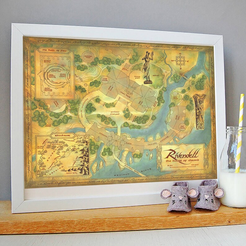 The Rivendell map Tolkien map middle earth map the lord of | Etsy