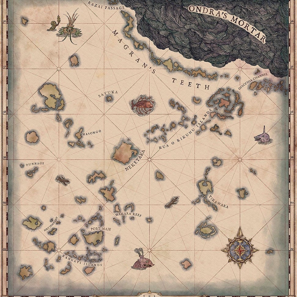 Pillars of Eternity 2 map Deadfire map Aedyr Empire map Etsy