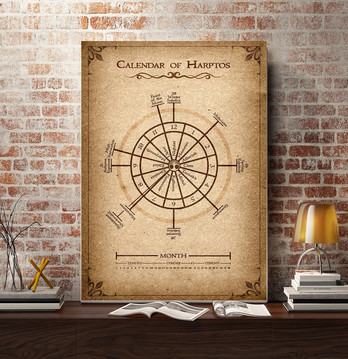 calendar of harptos dungeons dragons art d d dnd forgotten etsy sweden