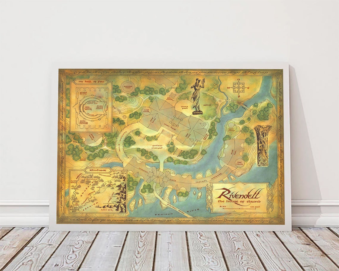 The Rivendell Map Tolkien Map Middle Earth Map The Lord Of Etsy