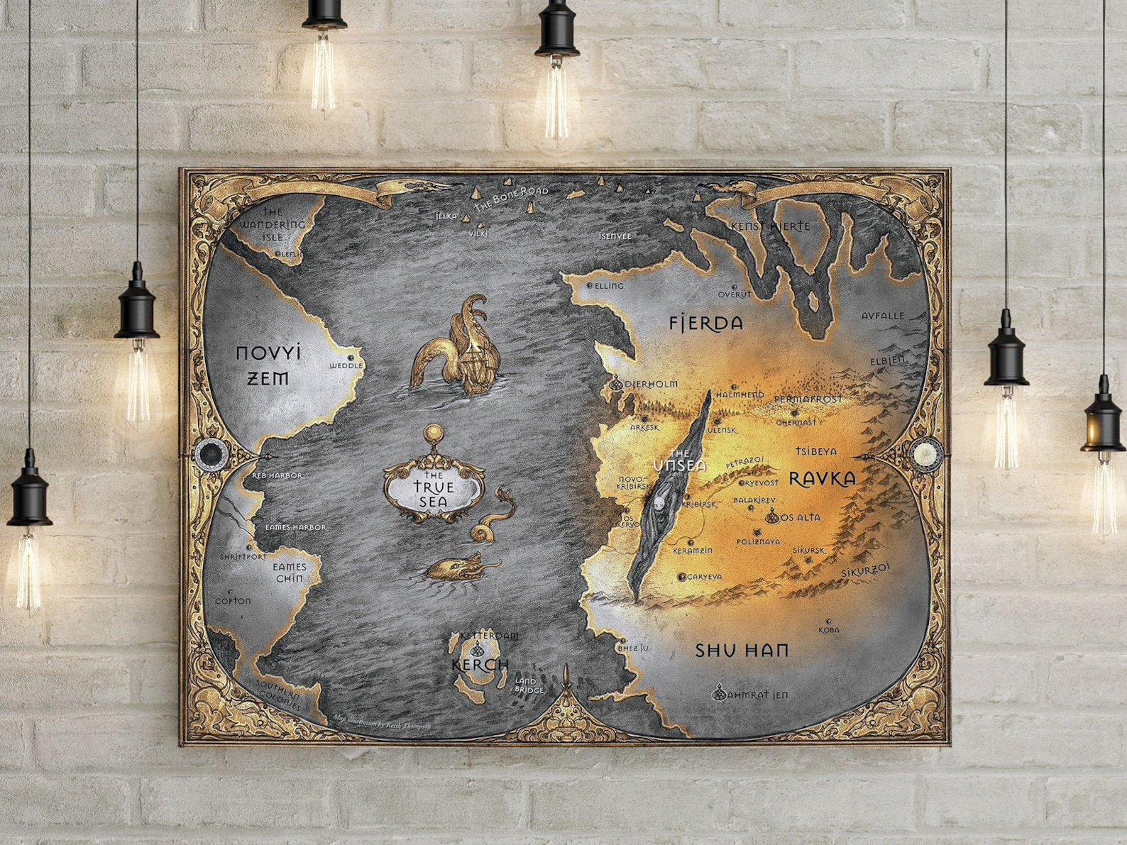 The Grishaverse map Leigh Bardugo worlds Shadow and Bone Etsy