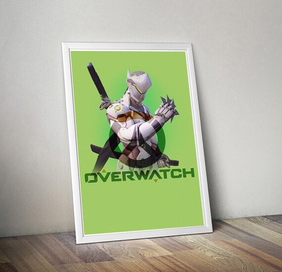Overwatch Genji Poster Game Poster Flat Print Design Etsy