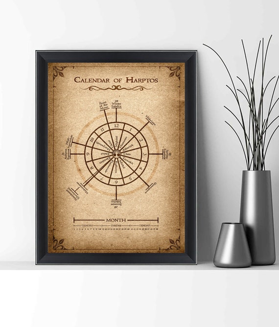 calendar of harptos dungeons dragons art d d dnd forgotten etsy sweden