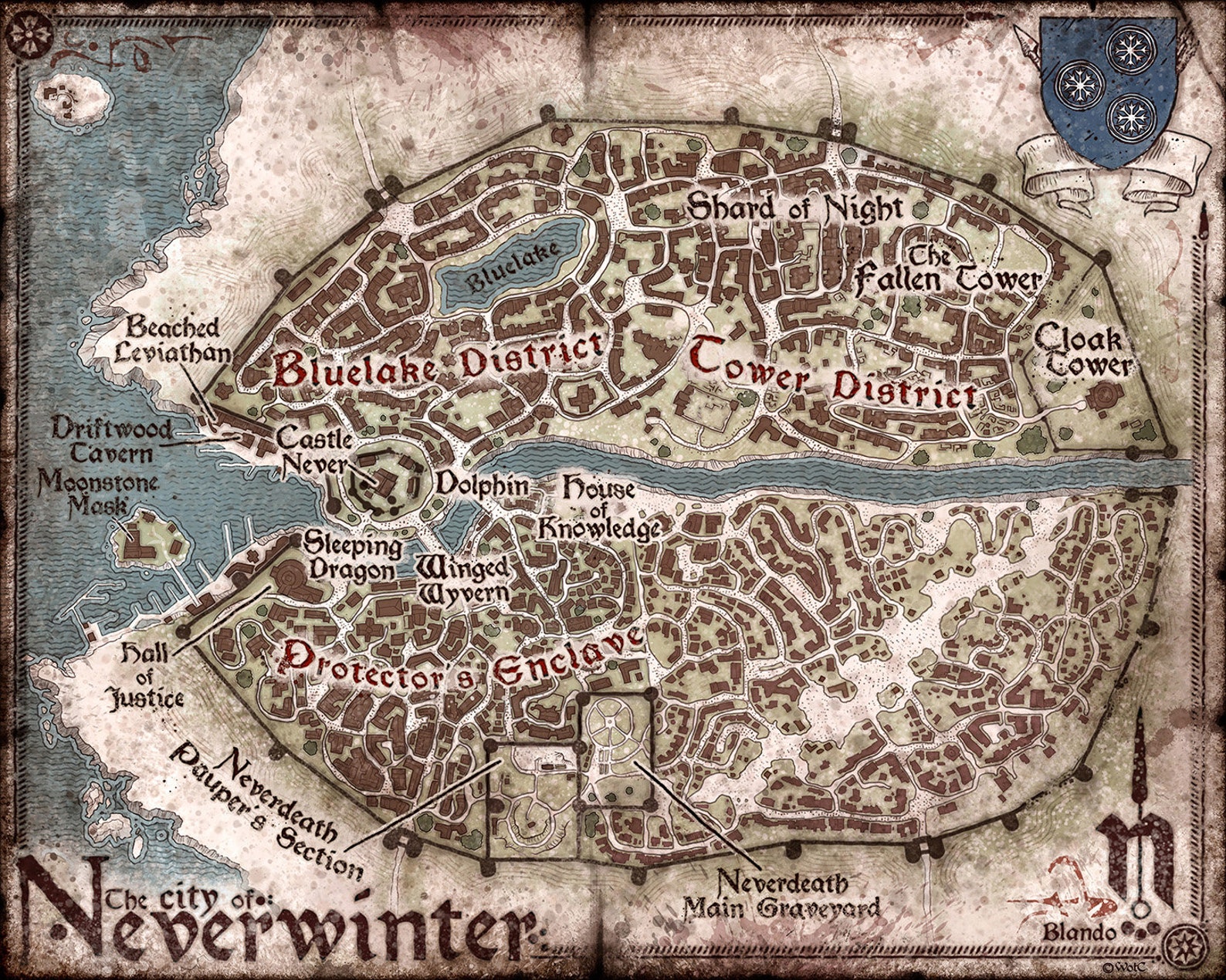 Neverwinter Map Swords Coast Map Dungeons Dragons D D DnD Etsy