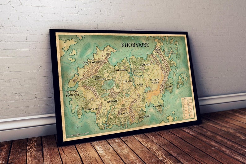 Khorvaire map Eberron print Dungeons n Dragons DnD print | Etsy