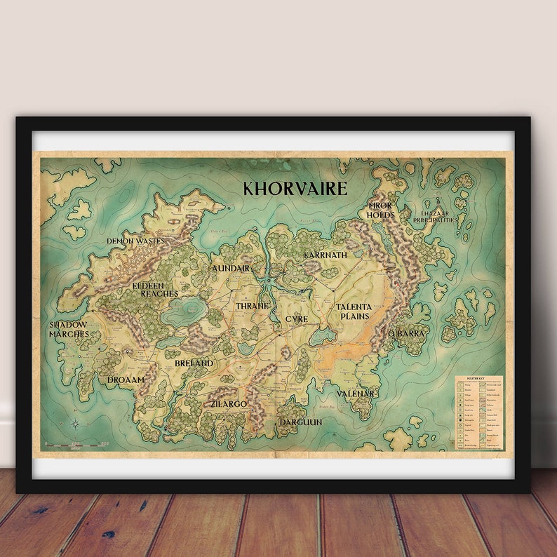 Khorvaire map Eberron print Dungeons n Dragons DnD print | Etsy