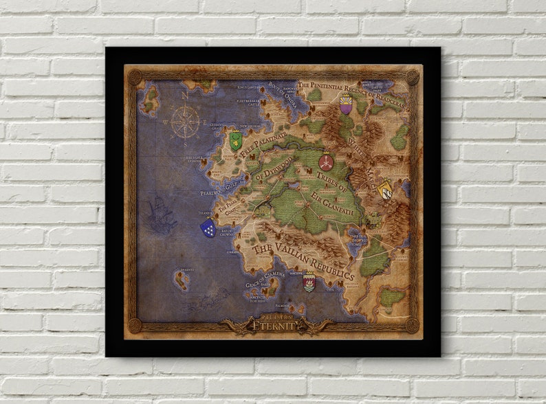 Pillars of Eternity map world of Eora Eastern Reach of Eora Etsy
