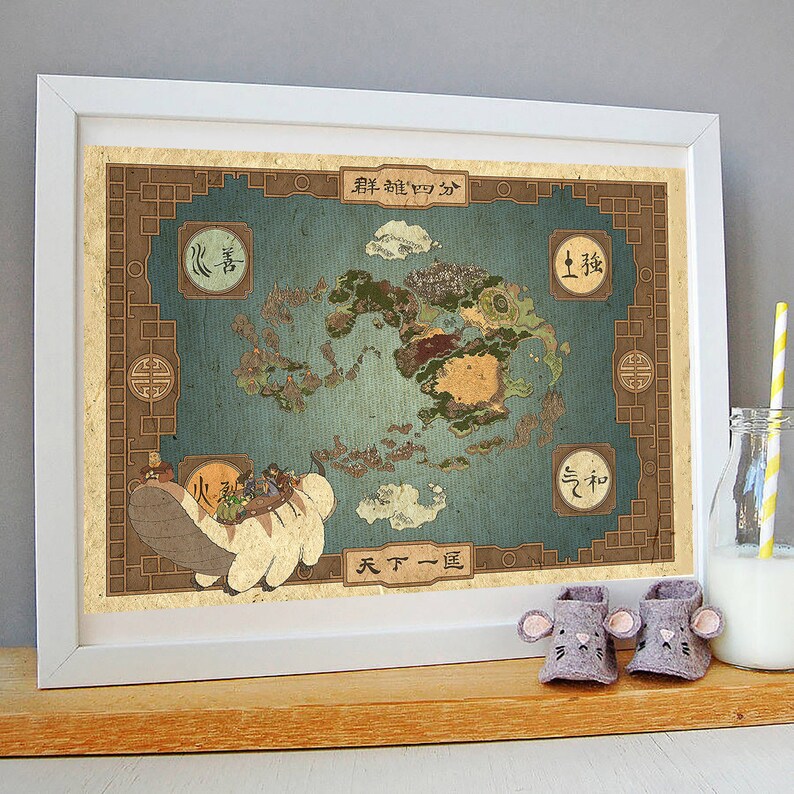 Avatar The Last Airbender map Avatar The Legend of Aang Etsy
