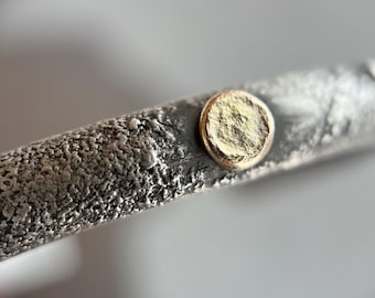 Sterling Silver + 14K Gold Cuff | Handmade in the USA | Patina