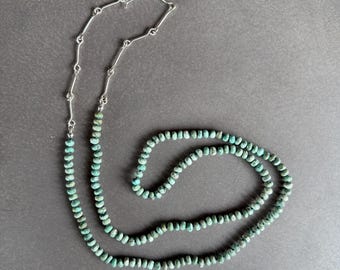 Turquoise Hand-knotted Necklace | Handmade in the USA | Handcrafted Sterling Silver Chain and Clasp