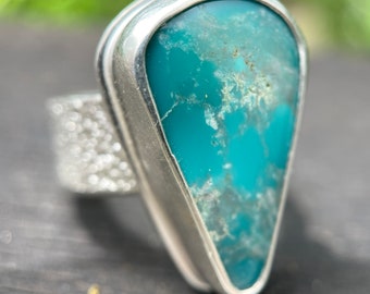 Turquoise Ring | Handmade in the USA | Sterling Silver Ring | Turquoise Jewelry | Blue Gem Turquoise Ring