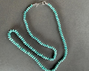 Turquoise Hand-knotted Necklace | Handmade in the USA | Handcrafted Sterling Silver Chain and Clasp