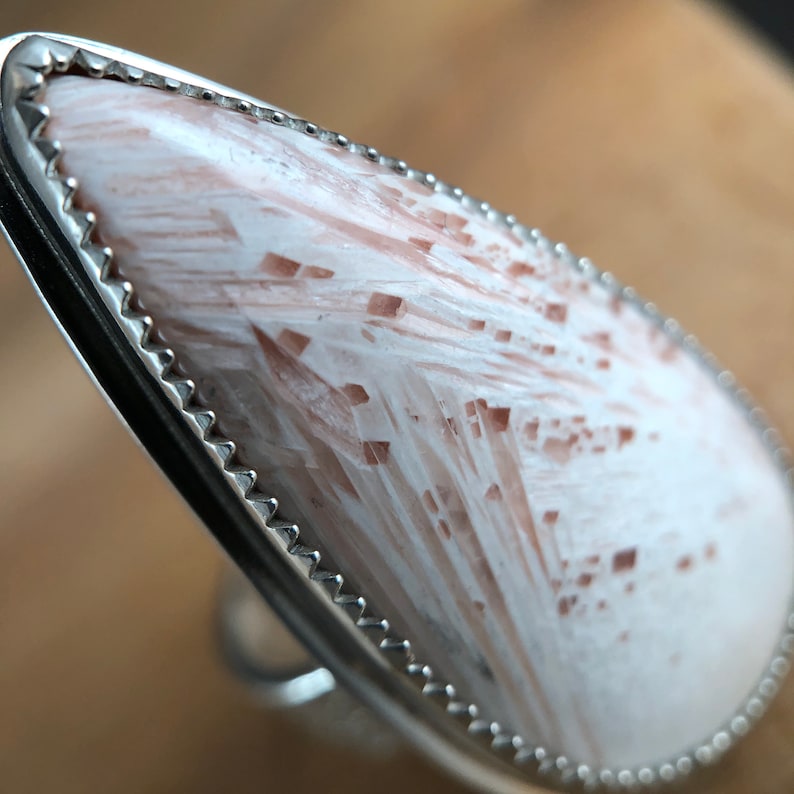 Scolecite Ring Handmade in MA Scolecite Jewelry Sterling Silver Ring