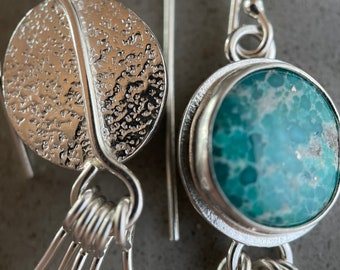 Turquoise Earrings | Handmade in the USA | White Water Turquoise | Sterling Silver Earrings | Turquoise Jewelry