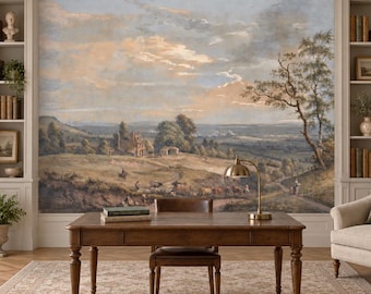 British Pastoral Landscape Wallpaper Fine Art Wall Mural