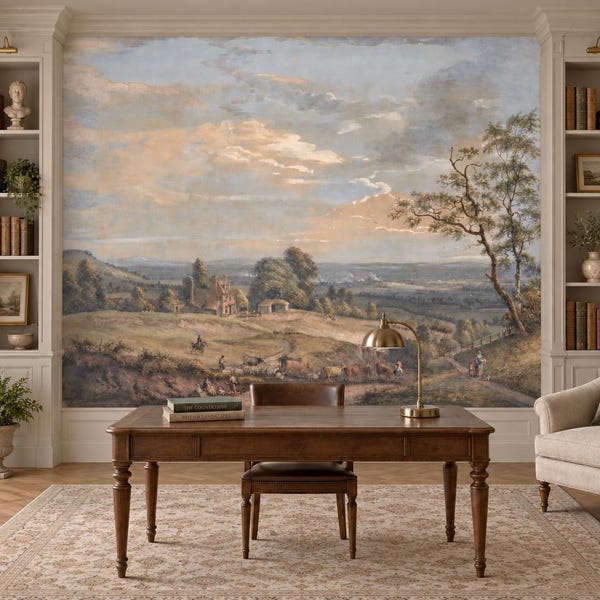 British Pastoral Landscape Wallpaper Fine Art Wall Mural
