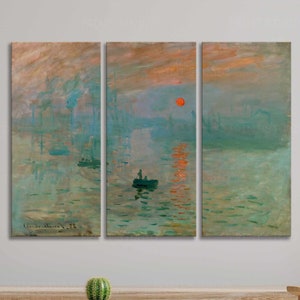Claude Monet Impression Sunrise Wall Art Decor Print Reproduction Classic Art Reproductions Poster Print Claude Monet canvas Ready to Hang