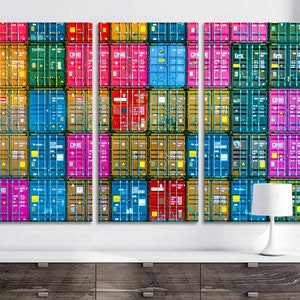 Containers Wall Art Christmas gift Water Logistic Pictures Poster Logistic Business Art Shipping Wall Art Nautical Print Colorful Wall Art