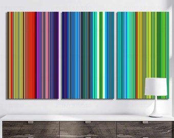 Multicolored canvas stripes Walk the Line Abstract Modern Art Stripes Line Contemporary Style Gift for Christmas Abstract Stripe art