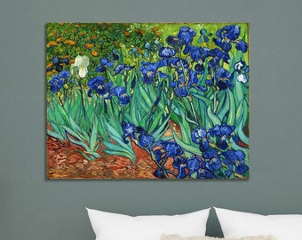 Vincent Van Gogh Irises (1889) Reproduction canvas print Irises Print Modern wall art Flowers decor Large print canvas Abstract Art