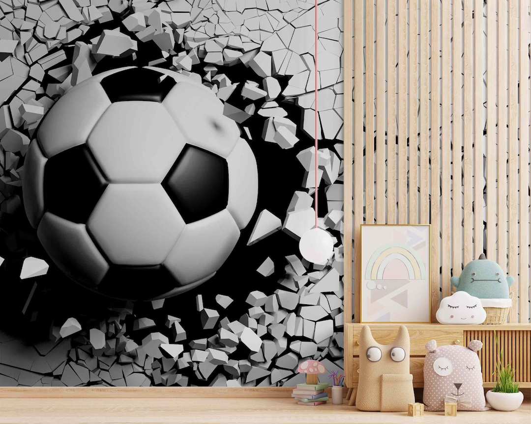 Football Soccer Ball Wallpaper Self-adhesive Fabric or - Etsy