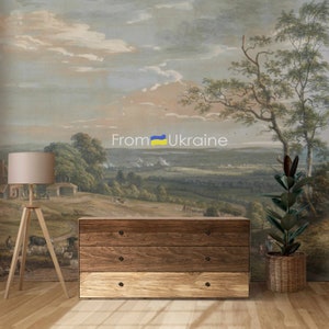 English rural oil painting reprint retro wall mural Self-adhesive or Non-woven wallpaper Landscape panoramic vintage scenic Victorian style image 2