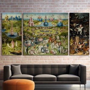 The Garden of Earthly Delights Hieronymus Bosch 1480 Ready to hang Reproduction Canvas Print The garden Bosch Classic Wall Art