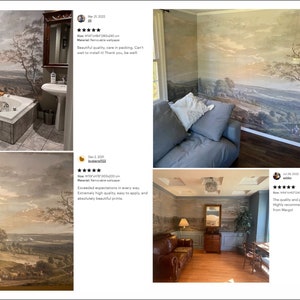 English rural oil painting reprint retro wall mural Self-adhesive or Non-woven wallpaper Landscape panoramic vintage scenic Victorian style image 9