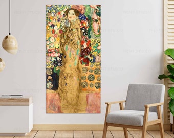 Gustav Klimt Dame Portrait of Ria Munk III Reproduction print on canvas Famous artwork by Gustav Klimt Fine art Classic Painting