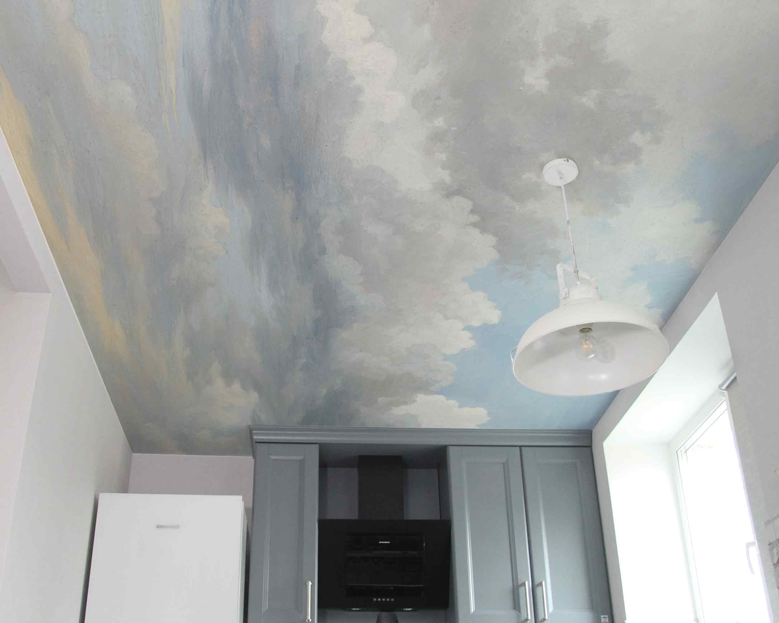 Sky Mural Ceiling Wallpaper Vintage Oil Painting Clouds Design, Classic ...