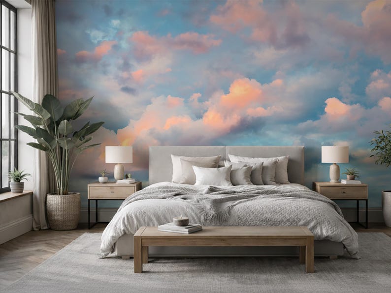 Cloud Ceiling Wallpaper Mural Sky and Clouds Mural, Dreamy Sky