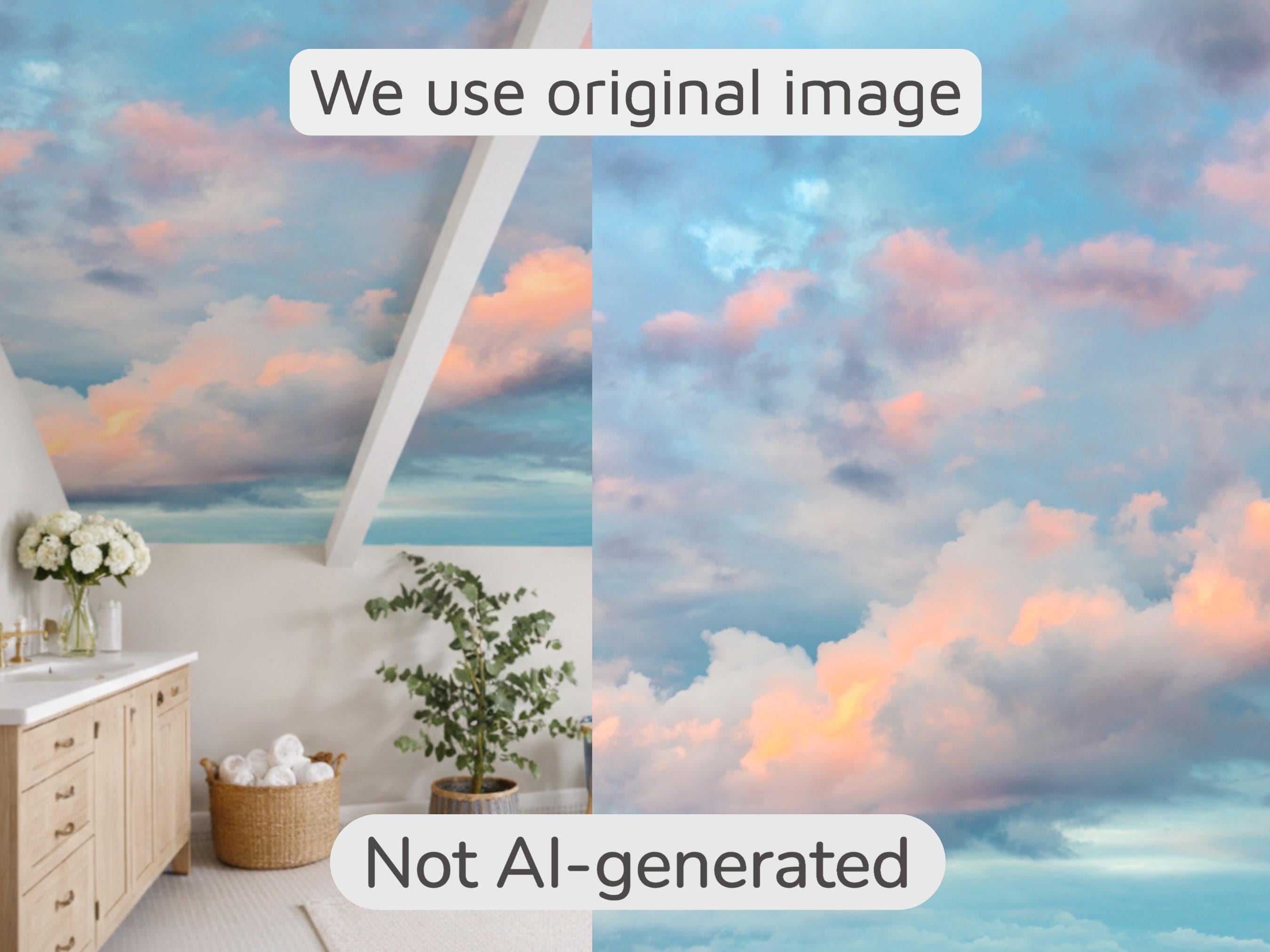 Cloud Ceiling Wallpaper Mural Sky and Clouds Mural, Dreamy Sky
