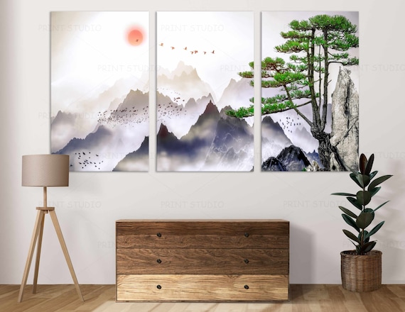 Japanese Wall Art Mountain Print Art Asian Wall Decor - Etsy