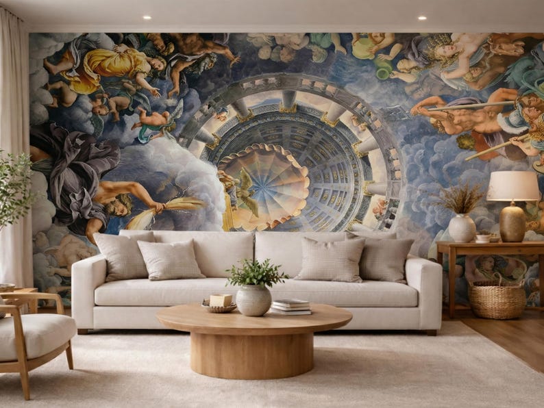 Wall Designs Renaissance Renaissance Ceiling Wallpaper Mural, Baroque Fresco Wall & Ceiling ...
