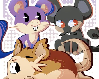 019-020 Rattata and Raticate: sticker