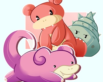 079-080 Slowpoke/Slowbro: sticker
